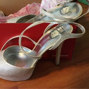 Silver Strappy Heels